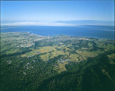 Aerial picture of UCSC and Monterey Bay