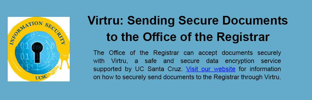 Send Documents to the Registrar Securely Using the Virtru Encryption Service